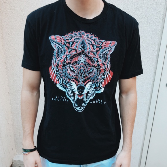 PacSun Other - “RIOT SOCIETY LOS ANGELES” Wolf Head Graphic Tee